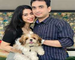 Sharma is accompanied by a cute dog in her home whom she calls Nannu with love.